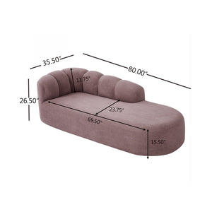 English Elm 80" Curved Sofa Scalloped Bubble Back Polyester Upholstered Modern Living Room Seating Ash Purple N771P397555I