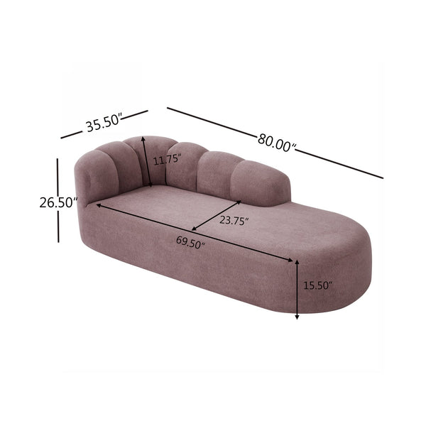 English Elm 80" Curved Sofa Scalloped Bubble Back Polyester Upholstered Modern Living Room Seating Ash Purple N771P397555I