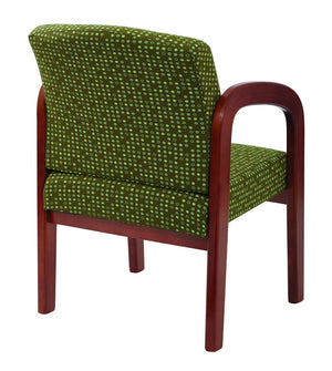OSP Home Furnishings Medium Oak Visitor Chair with Lumbar Support Padded Seat for Office or Reception Herb WD380-K103