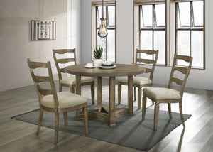 English Elm Parfield 7-Piece Weathered Oak Dining Set with Durable Solid Wood Chairs and Sturdy 88" Table Light Brown,Oak 36 L x 30 W x 7 H B2726S00244