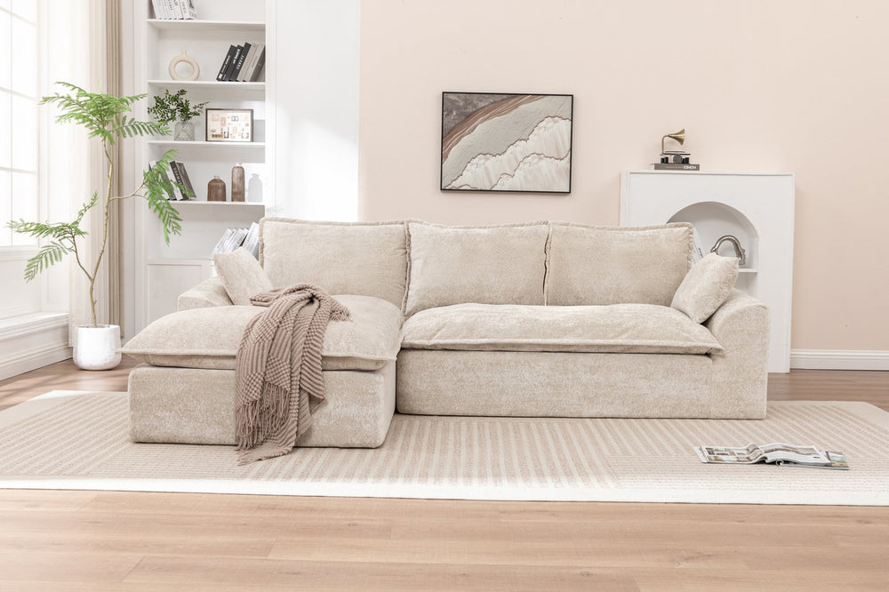 English Elm 103" Cloud Sectional Couch - Reversible L-Shaped Modular Sofa For Stylish Living Room Comfort W1170S00040