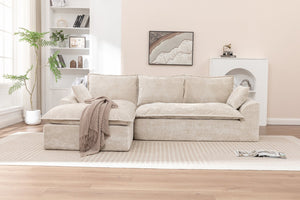 English Elm 103" Cloud Sectional Couch - Reversible L-Shaped Modular Sofa For Stylish Living Room Comfort W1170S00040