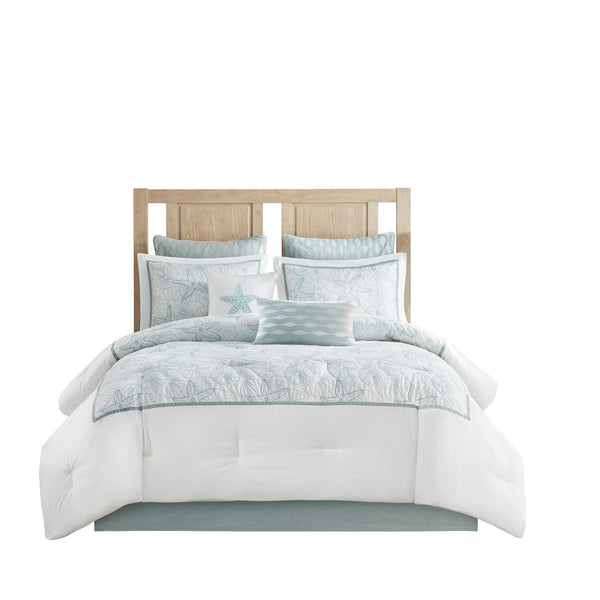 English Elm Comforter Harbor House Maya Bay Full Set - Seafoam Embroidered Seashells, 200TC Cotton, OEKO-TEX White 22.83 L x 12.8 W x 20.87 H B03595727