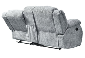 English Elm STONIC Gray Console Reclining Loveseat with Soft-Close Storage, Plush Zaftig Fabric, Manual Recline B201P216012