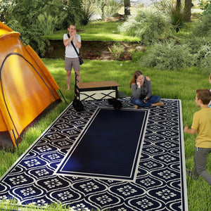 English Elm Outsunny Reversible Polypropylene Outdoor Rug Waterproof Patio Camping Mat with Carry Bag W2225P485605