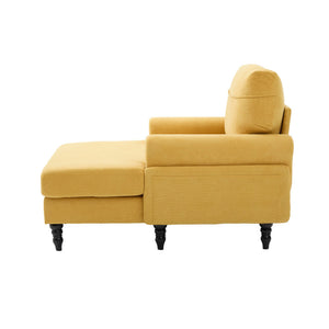 English Elm Modern Chenille Recliner Chaise Lounge Sofa Chair with High-Resilience Foam, Wide Seat, 550lb Capacity Mustard yellow W395P371336