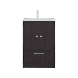 English Elm Colville Floating Wall Mount Vanity Cabinet Matte Finish Modern Bathroom Storage Black B092P439920