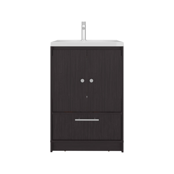 English Elm Colville Floating Wall Mount Vanity Cabinet Matte Finish Modern Bathroom Storage Black B092P439920