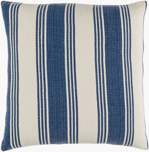 Surya Anchor Bay 22” X 22” Rustic Accent Pillow - Cozy Cotton Decor For A Warm, Inviting Home Atmosphere Blue Cotton Acb004-2222p