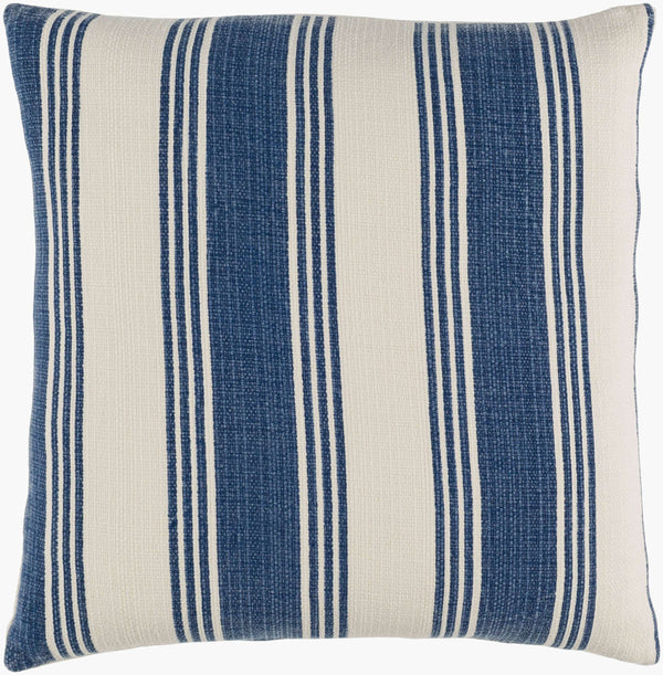 Surya Anchor Bay 22” X 22” Rustic Accent Pillow - Cozy Cotton Decor For A Warm, Inviting Home Atmosphere Blue Cotton Acb004-2222p