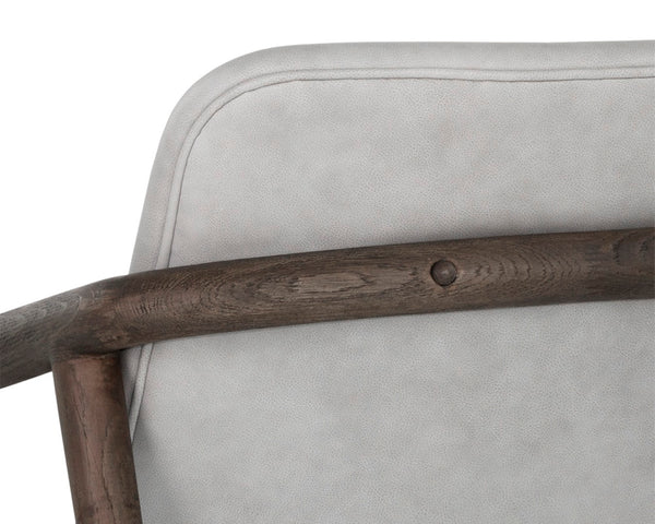 Sunpan CINELLI Lounge Chair - Mid-Century Inspired Design with Solid Oak Frame for Cozy Comfort and Style Grey 110539
