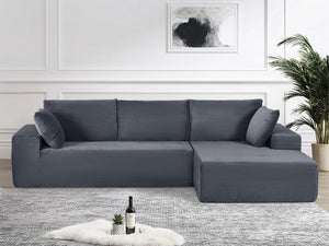 English Elm Cozyform Convertible Sectional Sofa - Soft Corduroy, No Assembly, Modern Design, Comfy & Versatile! B2735P359712
