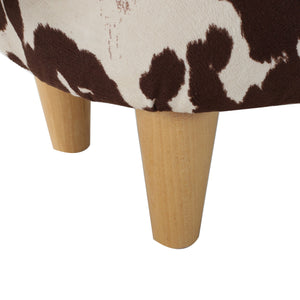 English Elm Christopher Knight Home® - Animal Cow Ottoman with Velvet Horns and Birch Legs — Whimsical Fabric Footstool for Cozy Décor Brown+White 61391.00
