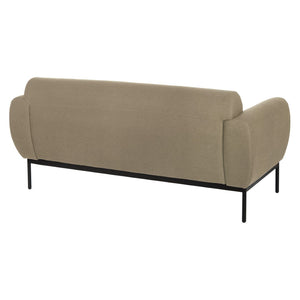 OSP Home Furnishings Delta Contemporary Commercial Grade Sofa with Sinuous Spring Support and Black Metal Legs DTL53-K063