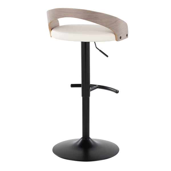 English Elm Adjustable Swivel Barstools Set of 2 Faux Leather Seat Black Metal Base Kitchen B202S01972