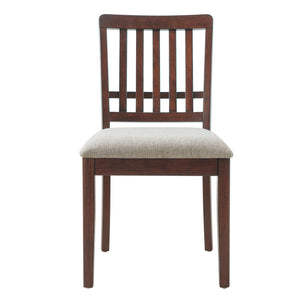 English Elm 2-piece Scandinavian Rubberwood Dining Chair Set with Curved Backrest and Padded Fabric Seat Brown N752P405934D