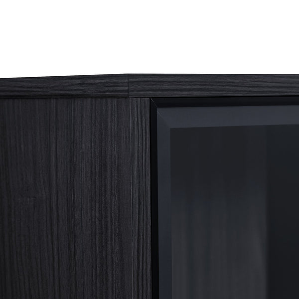 English Elm 51.2'' Freestanding Display Cabinet With Led Lighting & Adjustable Shelves - Modern Storage Solution For Home & Office N845P261794B