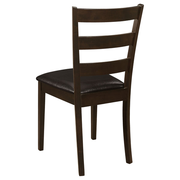 English Elm Arvin Cappuccino 5 Piece Dining Set with Bench, Tapered Legs, Faux Leather Seats, Modern Oak Finish B062P337752