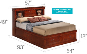 English Elm Charming Cherry Queen Storage Bed - Elegant Design With Under-Bed Storage For A Clutter-Free Bedroom B078S00275
