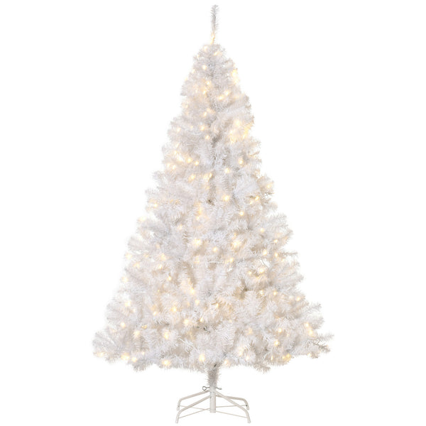 English Elm Homcom 6' Prelit Douglas Fir Christmas Tree With 250 Warm White Leds, 1000 Tips & Easy Setup W2225P229359