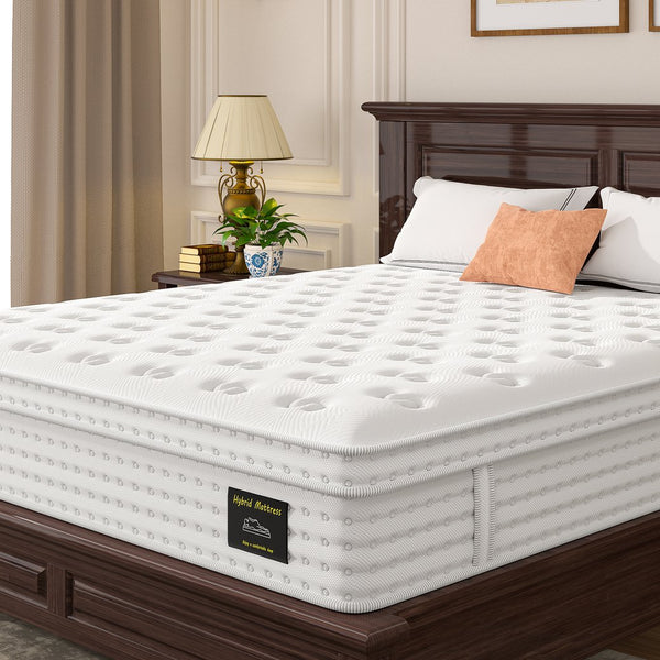 English Elm 12'' Hybrid Full Mattress Memory Foam Pocket Coils Fiberglass Free Spinal Support B2716P383548