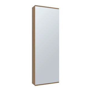 English Elm Natural Oak Shoe Rack with Mirror Door, 5 Shelves Vertical Space-Saving Cabinet for Entryways B062P303912