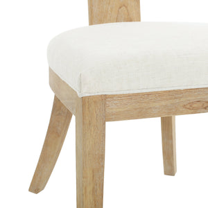 English Elm Christopher Knight Home® - DINING Fabric Upholstered Side Chairs Set of 2 with Curved Slat-Back, Rubberwood Frame, Plush Comfort Beige 74605.00BGE