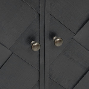 English Elm U_Style Luxury Multi-Functional Sideboard With Woven Wood Slat Doors & Adjustable Shelving For Any Space N711P269061B-GIGA