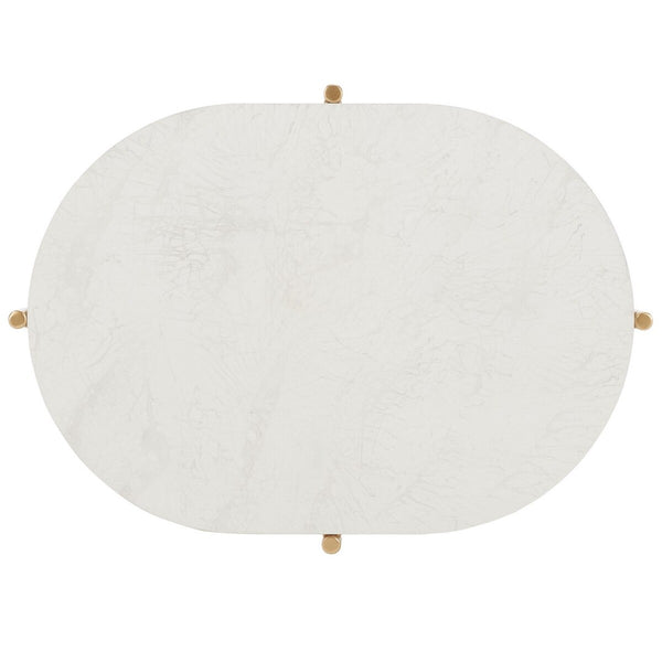 Safavieh Dove End Table  XII23 White Faux Marble  / Gold  Metal ACC2501A