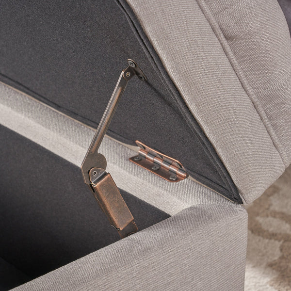 English Elm Christopher Knight Home® - Juliana Storage Ottoman – Stylish Light Grey Upholstered Seat With Hidden Compartment For Living Spaces 57741.00LGR