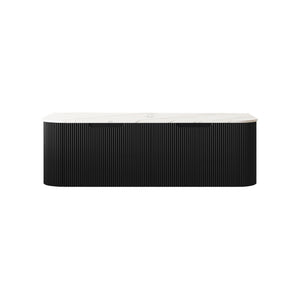 English Elm Dina Floating Bathroom Vanity Cabinet Sintered Stone Top French Stripe Drawer Fronts W2615P322666