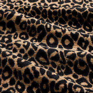 English Elm 131"comfy Chenille Leopard Print U-shaped Sectional with Tassel Trim and Modular Ottomans Brown W5656S00018