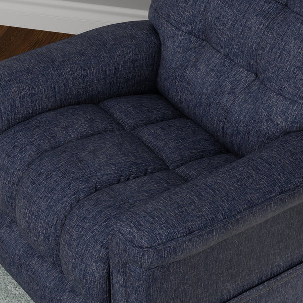 English Elm Velour Lugano Indigo Power Lift Chair with USB, Dual Pockets, Full Recline & Quiet Lift Mechanism B339P409525