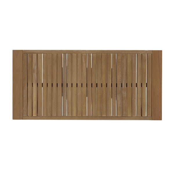 English Elm 2-piece Outdoor Acacia Wood Loveseat Set with Water-resistant Cushions for Patio Decks 57976.00SETFGRY_57976.00SETCUSH-REDSKIN
