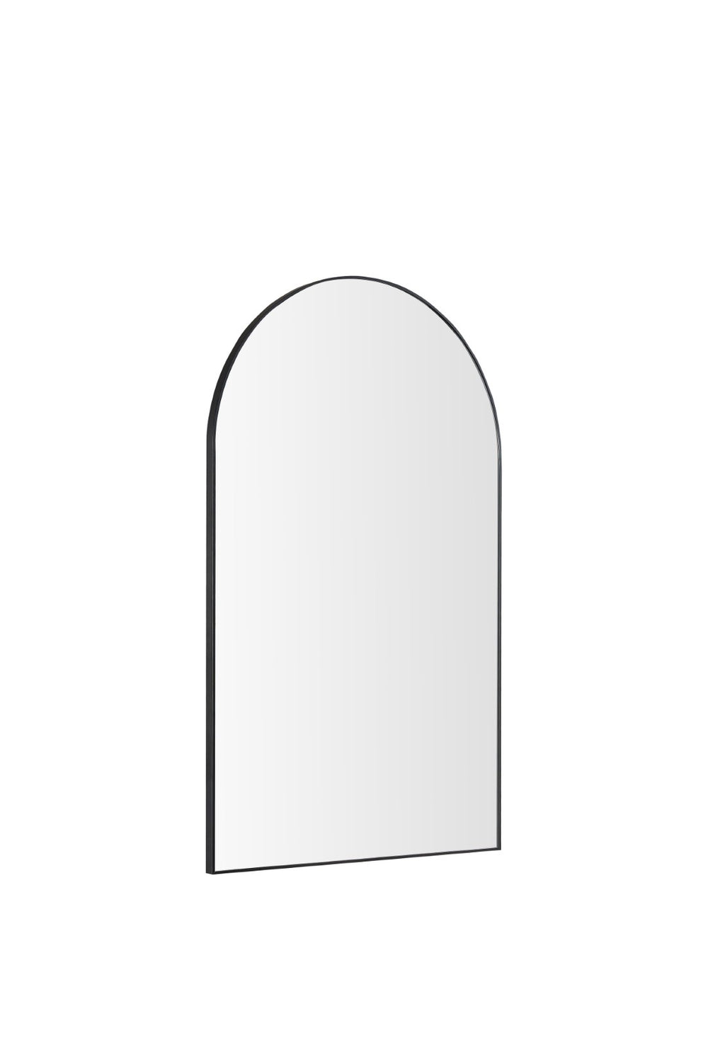 English Elm Wall Mirror 36X22 Inch Arched Black Metal Framed Design For Stylish Bathroom & Bedroom Decor W2091P345022-GIGA