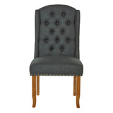 OSP Home Furnishings Jessica Tufted Wing Dining Chair Charcoal