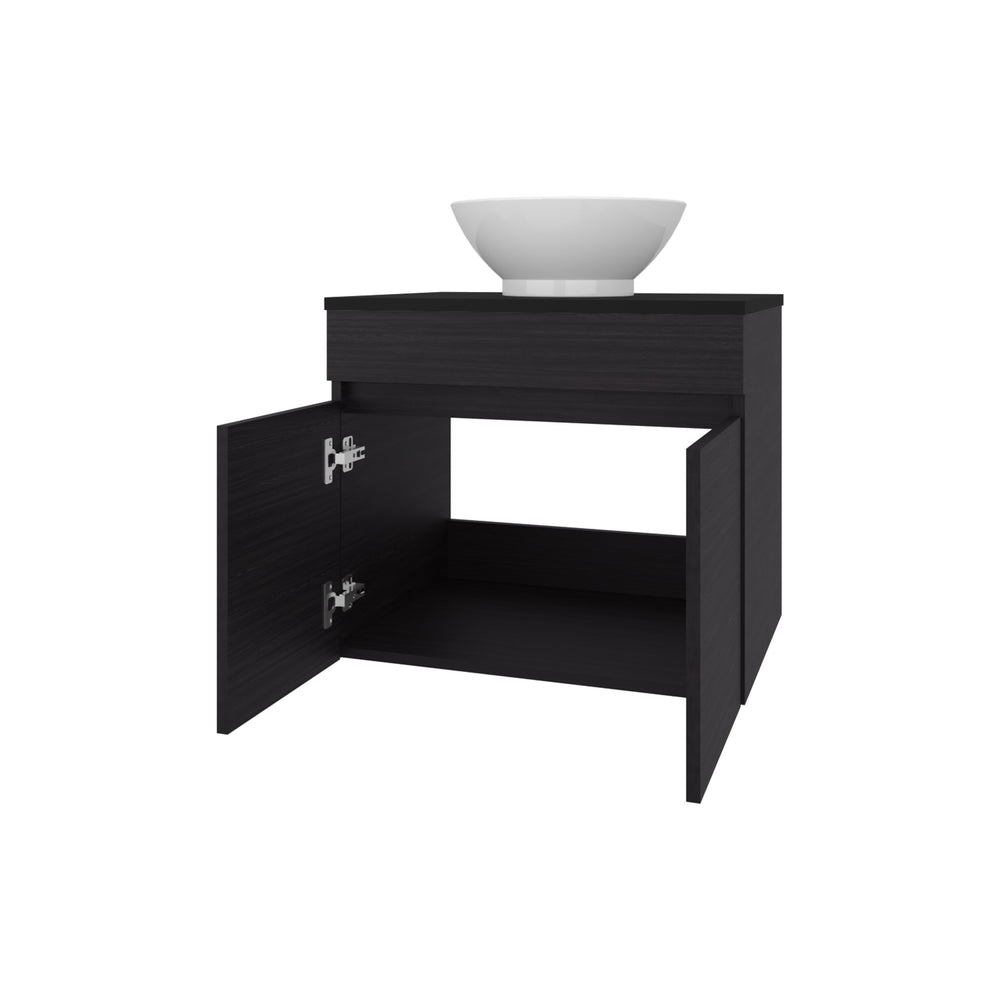 English Elm Sheridan Wenge Bathroom Vanity Cabinet with 2 Doors — Space-Saving, Scratch-Resistant Melamine Finish, 20.4"H x 23.4"W B128P314800