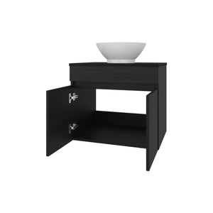 English Elm Sheridan Wenge Bathroom Vanity Cabinet with 2 Doors — Space-Saving, Scratch-Resistant Melamine Finish, 20.4"H x 23.4"W B128P314800