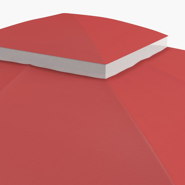 English Elm Outsunny 10' X 12' Two-Tier Gazebo Canopy Replacement Top, Wine Red, Easy Install With Drainage Holes W2225P174267-GIGA