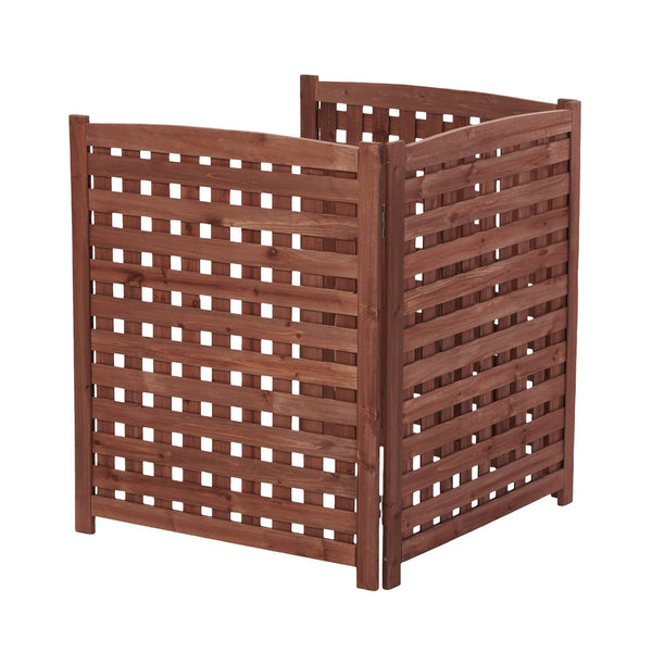 English Elm 3-panel Outdoor Slatted Wood Enclosure Screen for Ac Units Patios and Garden Areas Brown W2640P290517