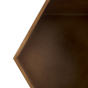 Safavieh Rafaela Hexagon Accent Table Walnut / Black Wood ACC9710A