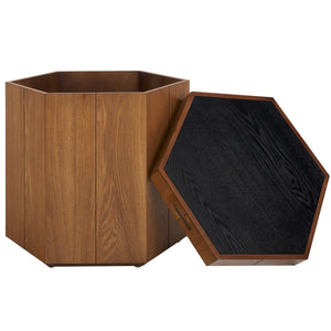Safavieh Rafaela Hexagon Accent Table Walnut / Black Wood ACC9710A
