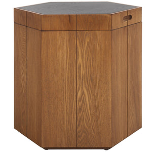 Safavieh Rafaela Hexagon Accent Table Walnut / Black Wood ACC9710A