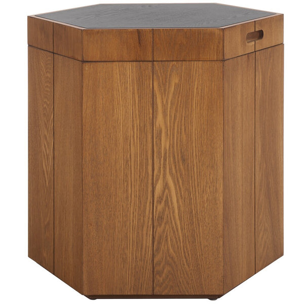 Safavieh Rafaela Hexagon Accent Table Walnut / Black Wood ACC9710A