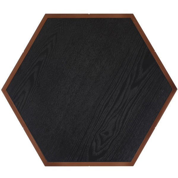 Safavieh Rafaela Hexagon Accent Table Walnut / Black Wood ACC9710A