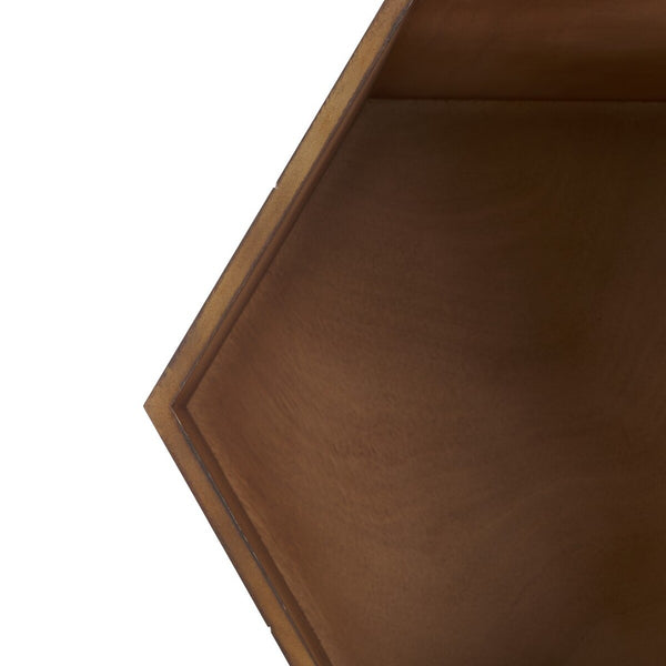 Safavieh Rafaela Hexagon Accent Table Walnut / White Wood ACC9710B