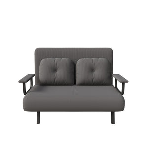 English Elm 46" Wide Corduroy Sleeper Sofa Bed Convertible Folding Chair for Two with Adjustable Backrest Grey W2700P431034