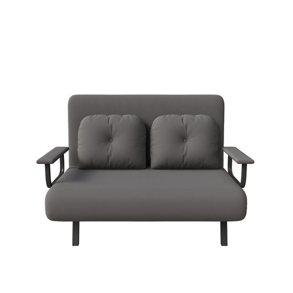 English Elm 46" Wide Corduroy Sleeper Sofa Bed Convertible Folding Chair for Two with Adjustable Backrest Grey W2700P431034