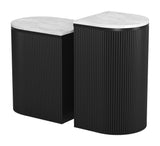 Ormara Side Table Set (2-Piece) White & Black 109919 Zuo Modern