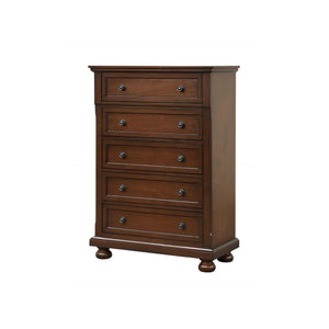 English Elm Meade Solid Wood Bedroom Chest with Felt-Lined Top Drawer, Dovetail Joints & Full-Extension Drawers Cherry 20.5 L x 39.5 W x 53 H B078P384072